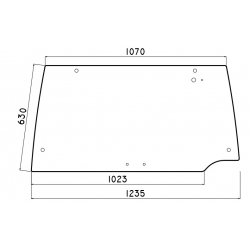 Case 5140 Maxxum - szyba tylna z podcięciem